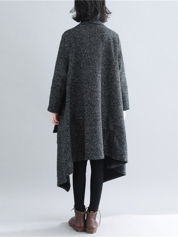 xakxx Thicken Gray Long Sleeve Coat Outerwear