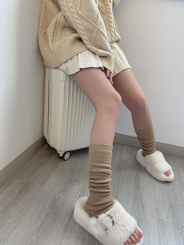 xakxx Casual Solid Color Leg Warmers Accessories