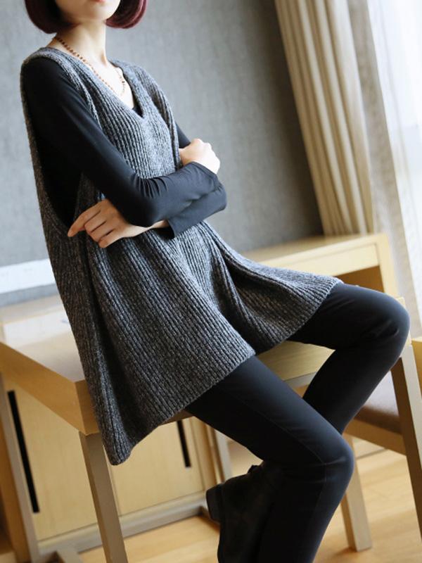 xakxx Casual V-Neck Knitting Vest