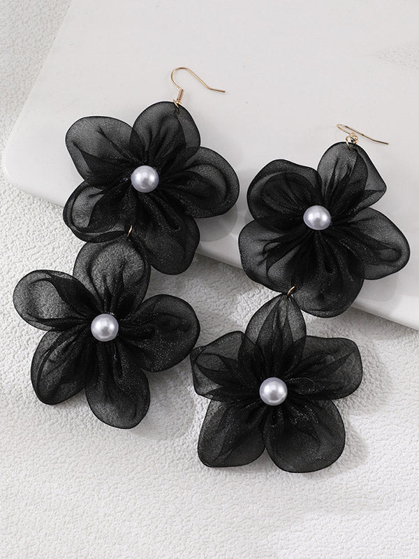 xakxx Three-Dimensional Flower Drop Earrings