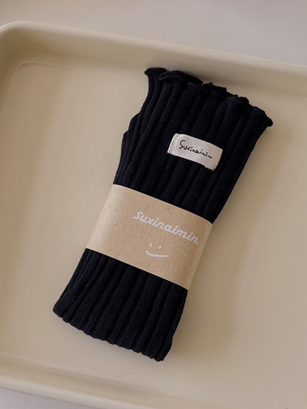 xakxx Pleated Wood Ear Lace Socks
