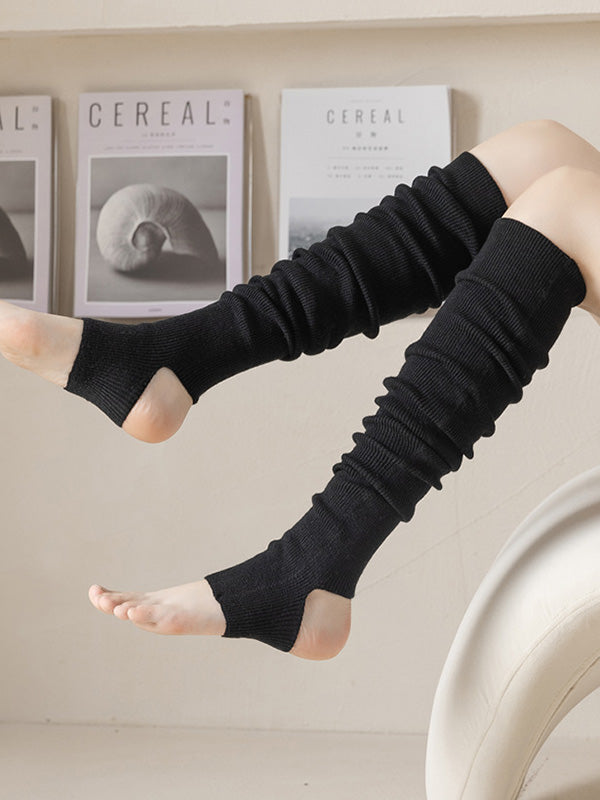 xakxx Wool Solid Color Leg Warmers Accessories