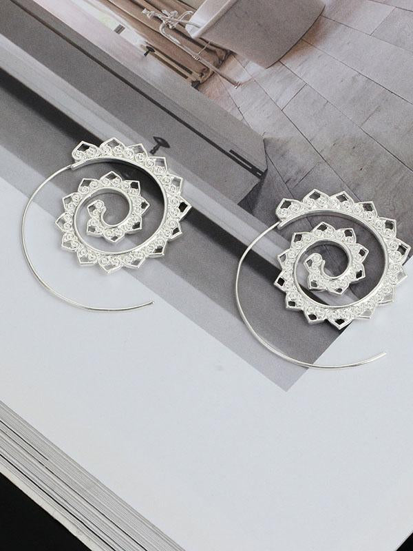 xakxx Retro Alloy Heliciform Hollow Earrings