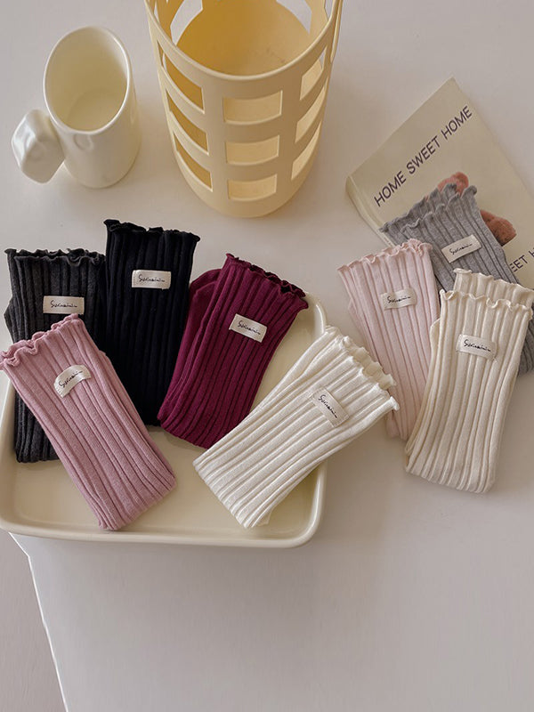 xakxx Pleated Wood Ear Lace Socks
