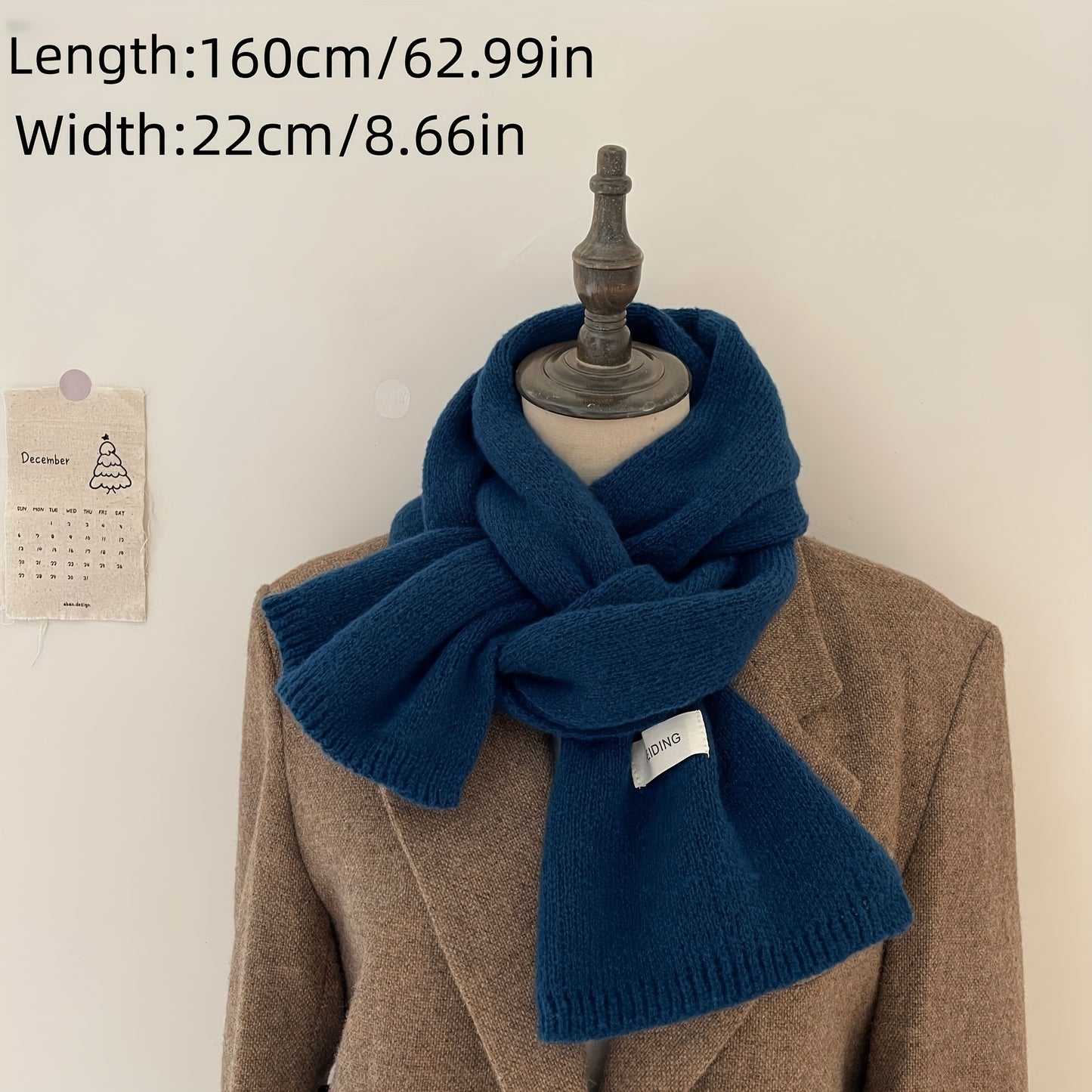 1pc Thick Knit Scarf for Men - Soft, Warm, and Stylish Winter Accessory - Perfect Holiday Gift for Him, Cozy and Comfortable