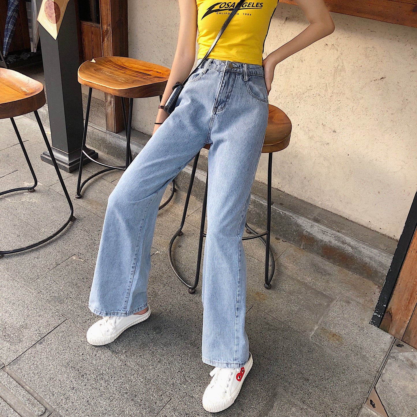 Purpdrank - High Waist Jeans For Women Vintage Long Denim Pants Female Vintage Casual Loose Full Length Wide Leg Pants Trousers