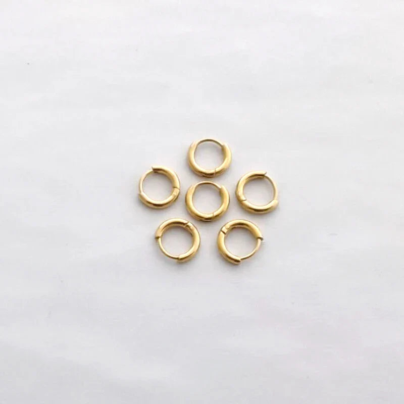 6pcs/lot Stainless Steel Simple Metal Circle Small Hoop Earrings for Women Girls Piercing Jewelry Geometric Round Helix Ear