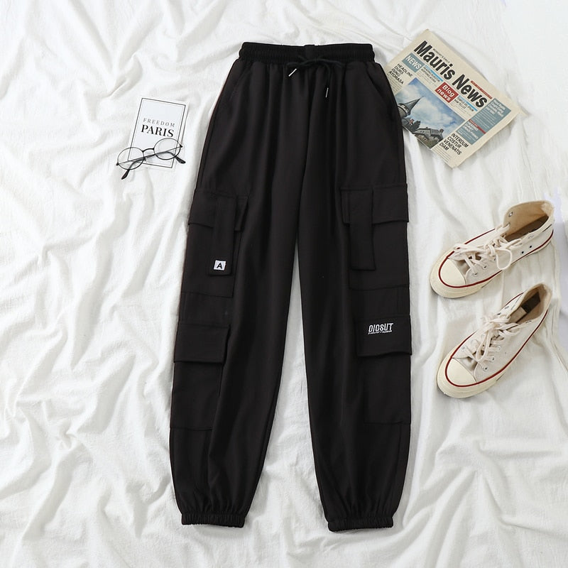 Purpdrank - 3 Pieces Set Summer Women Cargo Pants Suit Set Streetwear Outfit Harajuku Short Sleeve Trousers & Crop Tops Tee Shirt