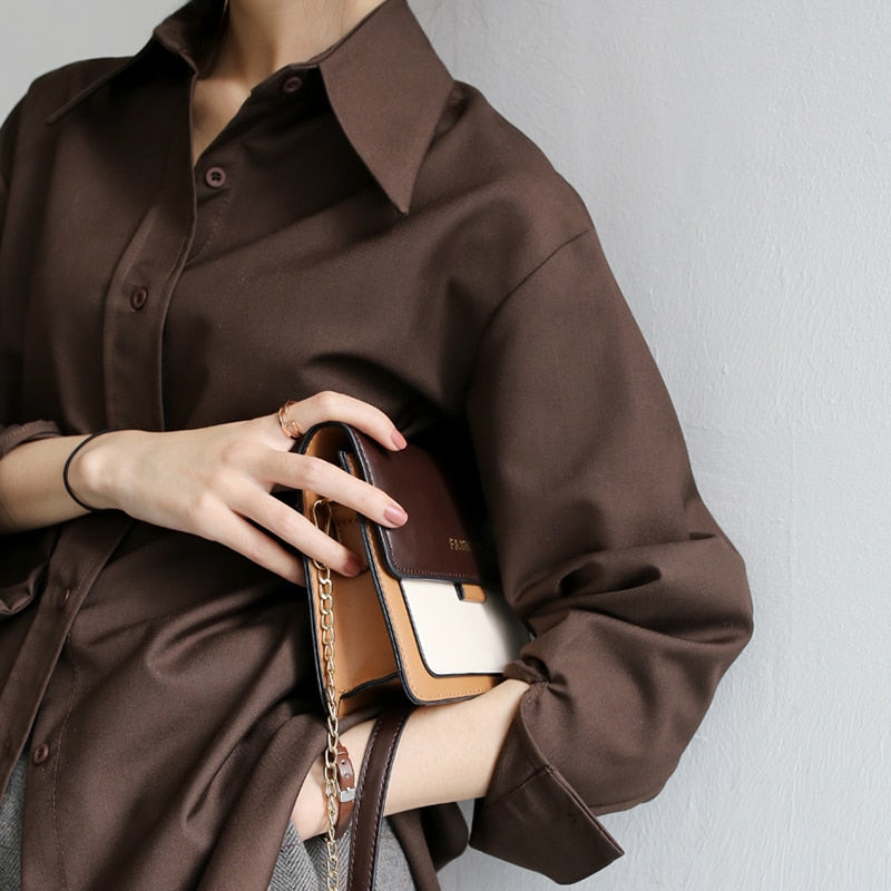 Xakxx - Coffee Blouse Women Spring Autumn Casual Solid Color Long Sleeve Shirt Women Korean Loose Shirt OL Style Workwear Plus Size S-XL