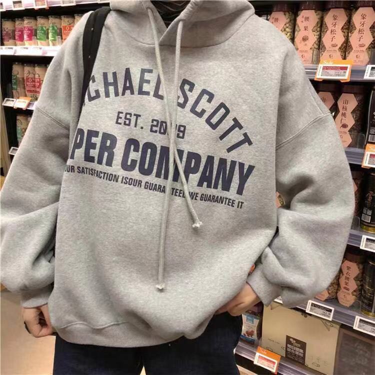Purpdrank - Hoodies Women Plus Velvet Warm Winter and Spring Soft Harajuku Chic Letter Couples Hoodie with Hat Basic Style Womens Sweatshirt
