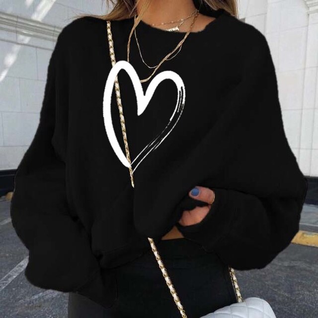 Purpdrank - Sweatshirt Women Letter Print Loose Oversize Sweatshirts Streetwear Casual Autumn Winter Long Sleeve Sweatshirts Tops