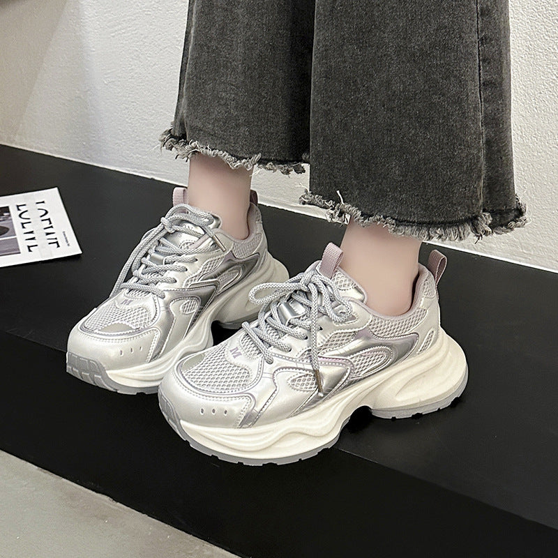 xakxx Free Shipping Summer New Ladies Dad Shoes Thick Sole Increased Slim Fit Women's Shoes All-Match Fashion Sneaker Women's Shoes