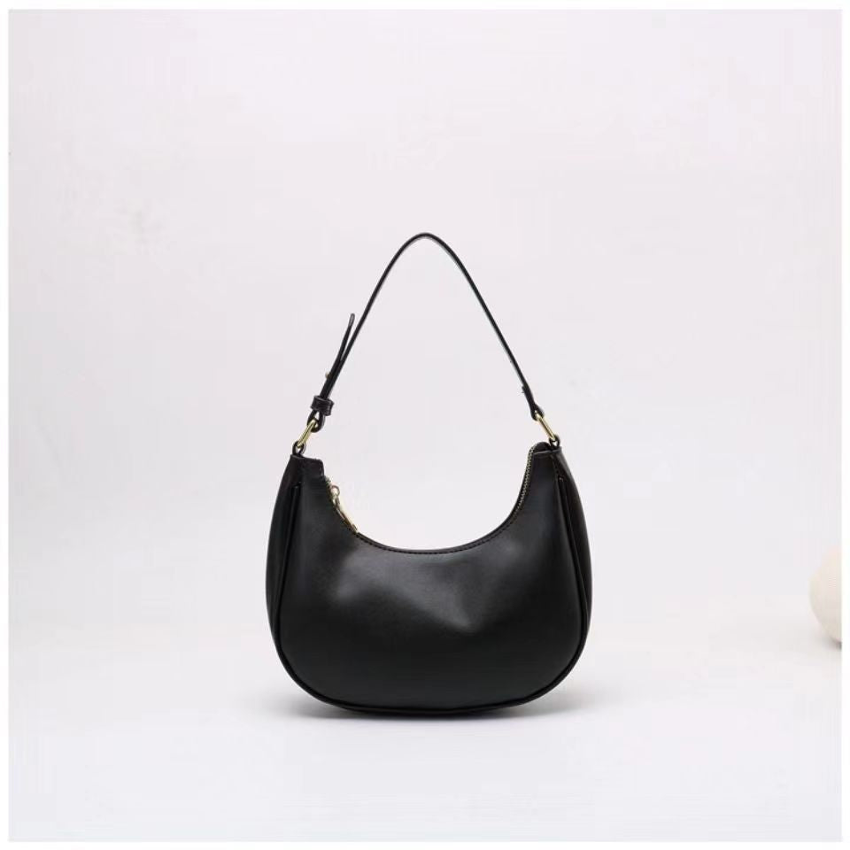 XAKXX 2025 new niche underarm bag women's fashion simple contrasting color crescent bag versatile single shoulder crescent bag women