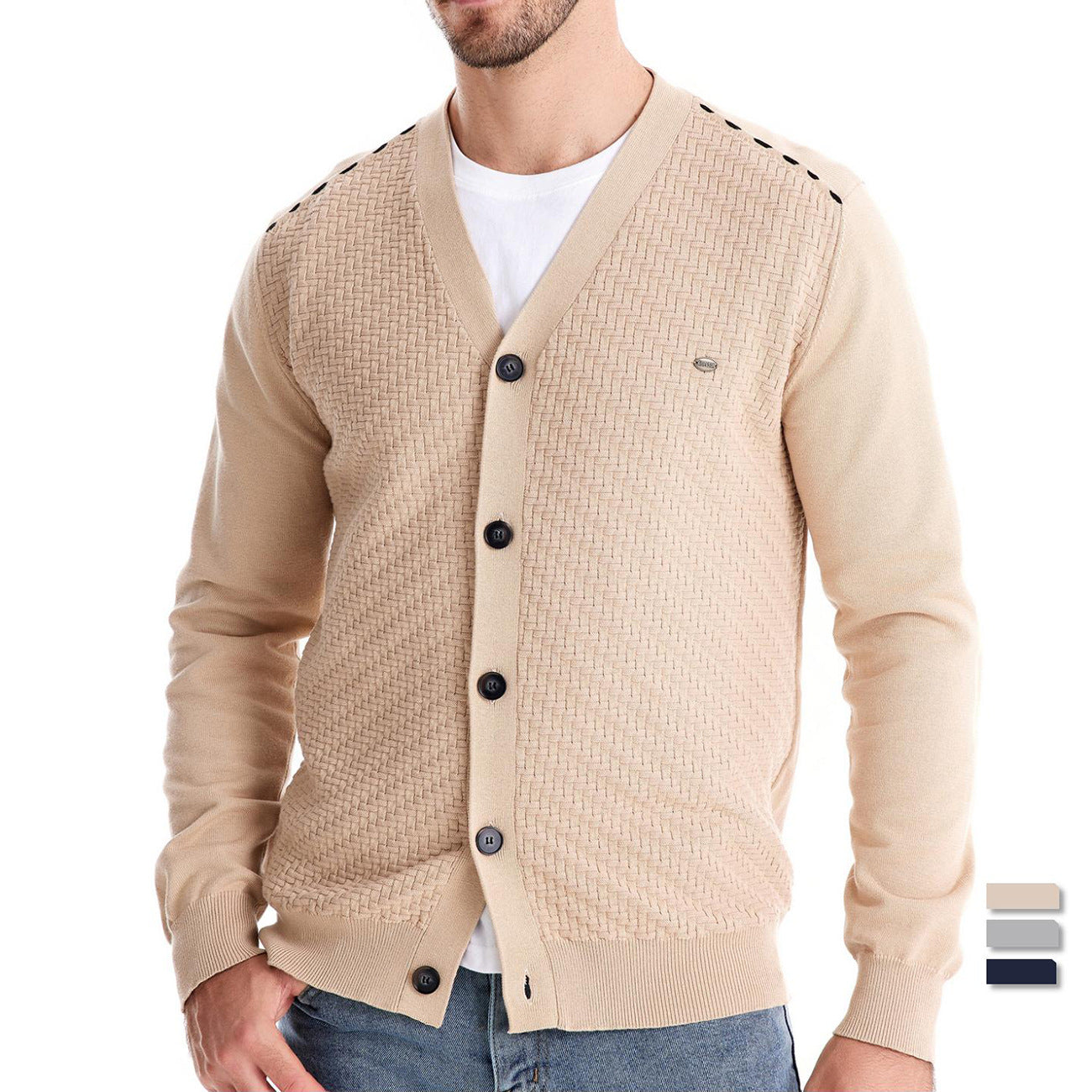 XAKXX 2025 popular autumn and winter new men's V-neck knitted sweater jacket Popularan size New cardigan slim trend men's sweater jacket