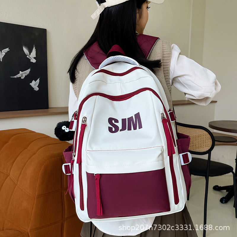 Foreign Trade Schoolbag Ins College Students' Backpack High School Student Good-looking Junior High School Student Large-Capacity Backpack Computer Bag