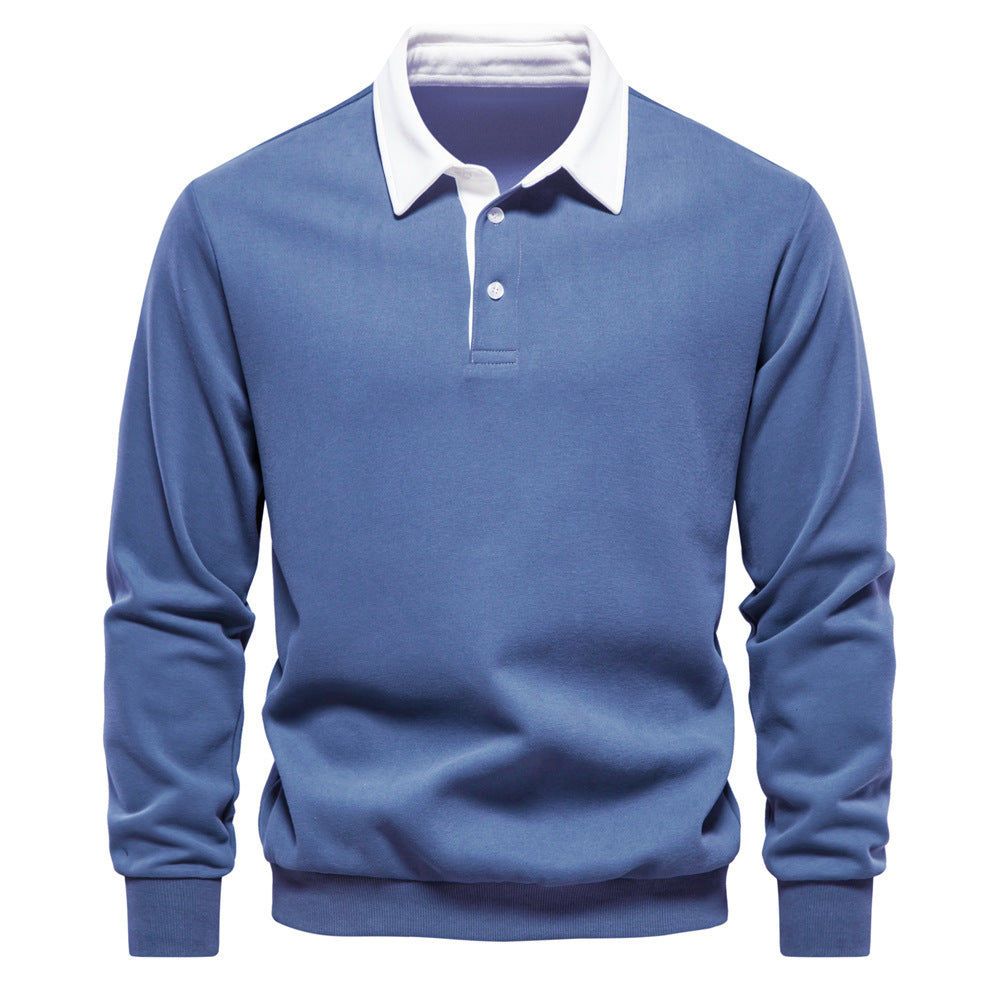 XAKXX 2025 popular New Autumn Long Sleeve Polo Neck Sweater Trend Popularan Size Hot Trade Men's Sweater High-quality Casual Versatile Men