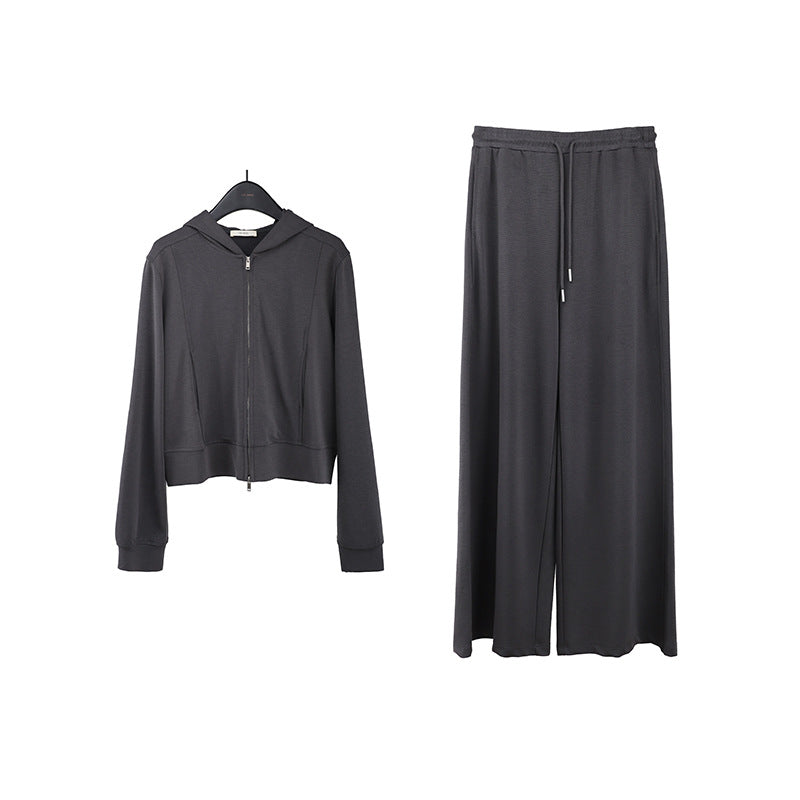 2025 Modal hooded sweater + casual sweatpants women's 2025 spring Korean version sports two-piece set T027