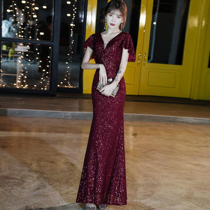 Evening dress long dress 2025 new host annual meeting party banquet student art examination bar mitzvah performance catwalk