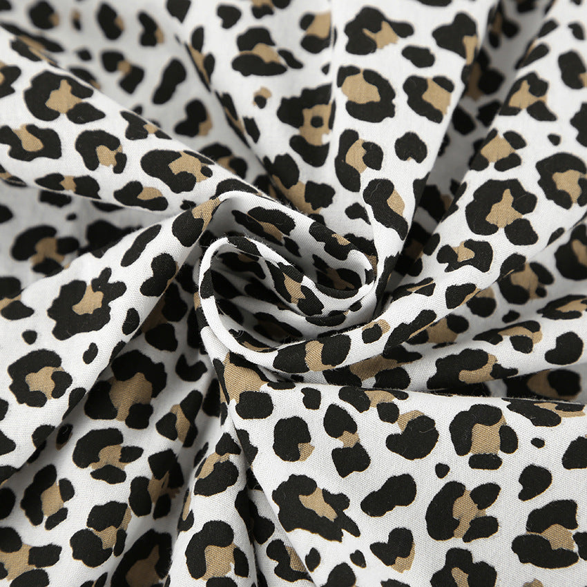 XAKXX Spring and summer sexy design leopard print cotton and linen loose shirt 2025 classic ruffle edge casual shirt women's clothing