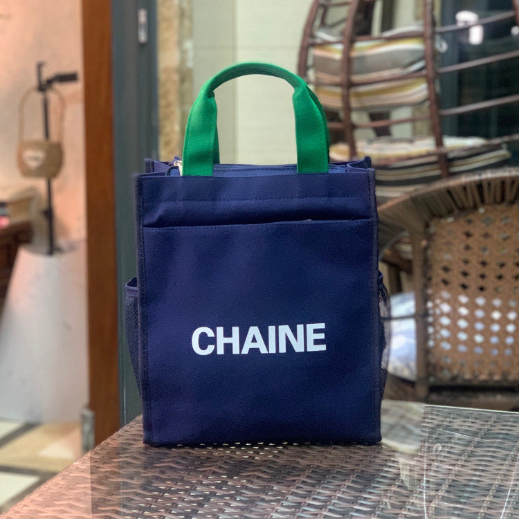 Large New Canvas Multi-Layer Student Cram School Bag File Bag Leisure Mummy Bag Work Lunch Bag Bento