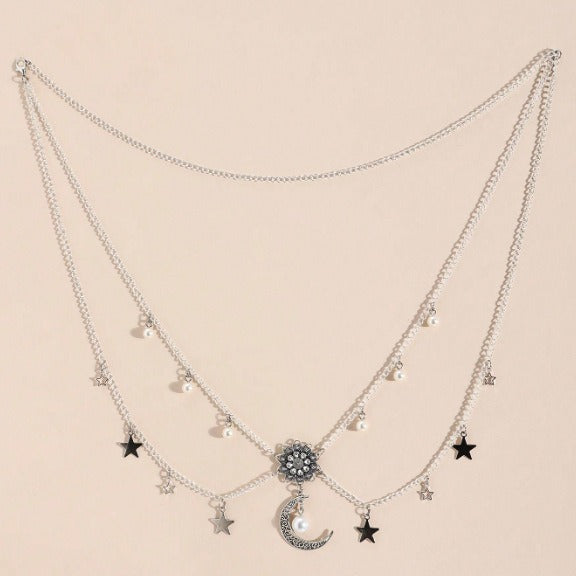4074 New women's waist chain waist chain flower acrylic pendant waist chain body chain party wear