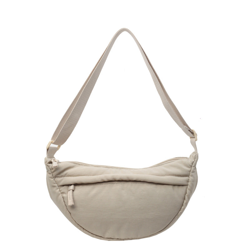 XAKXX 2025 Stylish soft and simple casual dumpling bag popular new versatile shoulder bag Japanese and Korean trend messenger bag