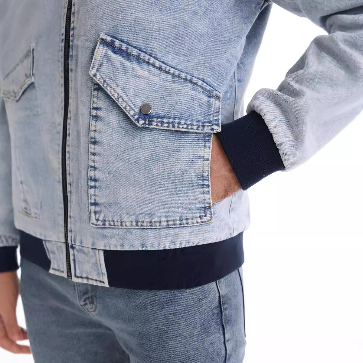 XAKXX 2025 Autumn and winter new velvet denim jacket New casual washed men's denim top thickened men's cotton jacket