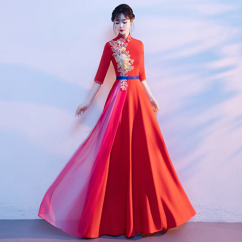 2025 Chorus performance costume women's long dress popular new adult solo stage performance costume conductor choir dress