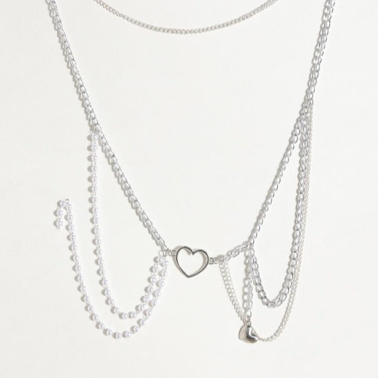 3606 New new hot-selling cute peach heart metal chain pearl chain alternate personalized waist chain fashionable versatile waist chain