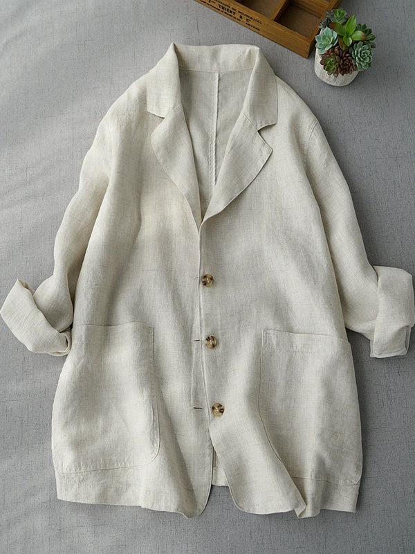 Brand discount women's clothing Japan and South Korea Popular trade clearance linen suit short jacket women's loose casual cotton and linen cardigan top