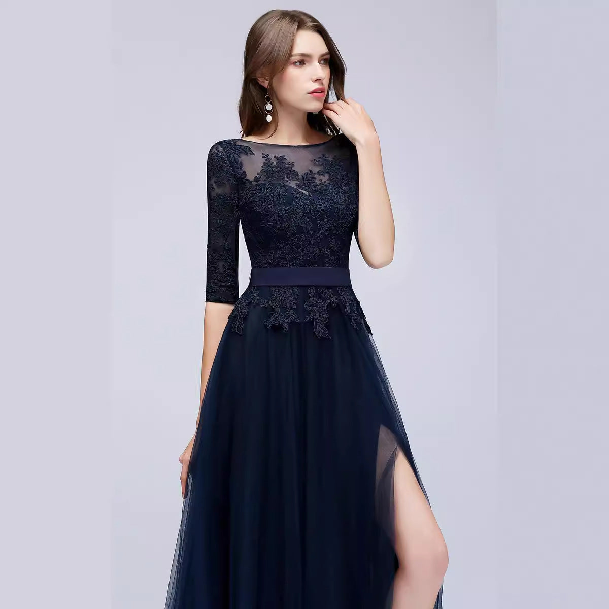 2025 Banquet evening dress skirt popular new host annual meeting long female elegant celebrity slim dignified atmospheric dress