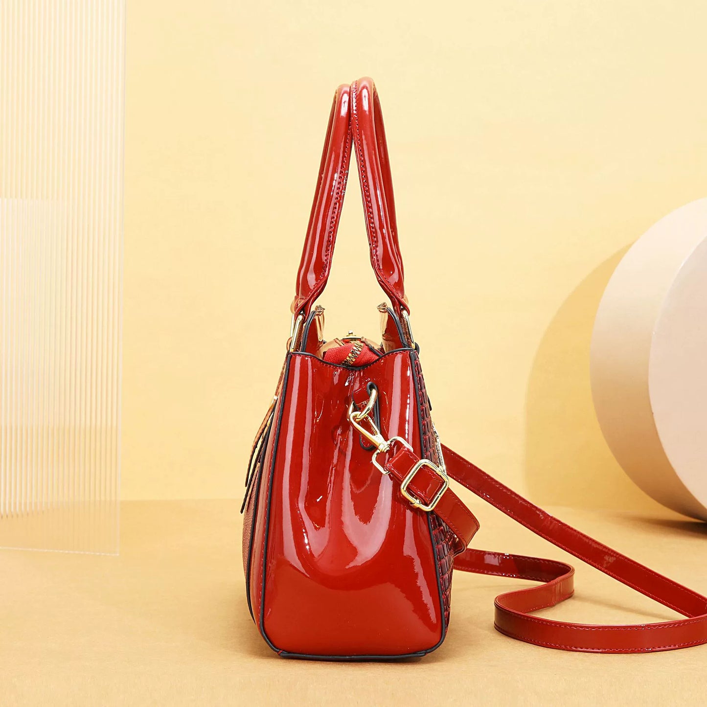 Bag Women New Fashion Versatile Crocodile Pattern Contrasting Color Large Capacity Handbag Temperament One Shoulder Crossbody Bag Women