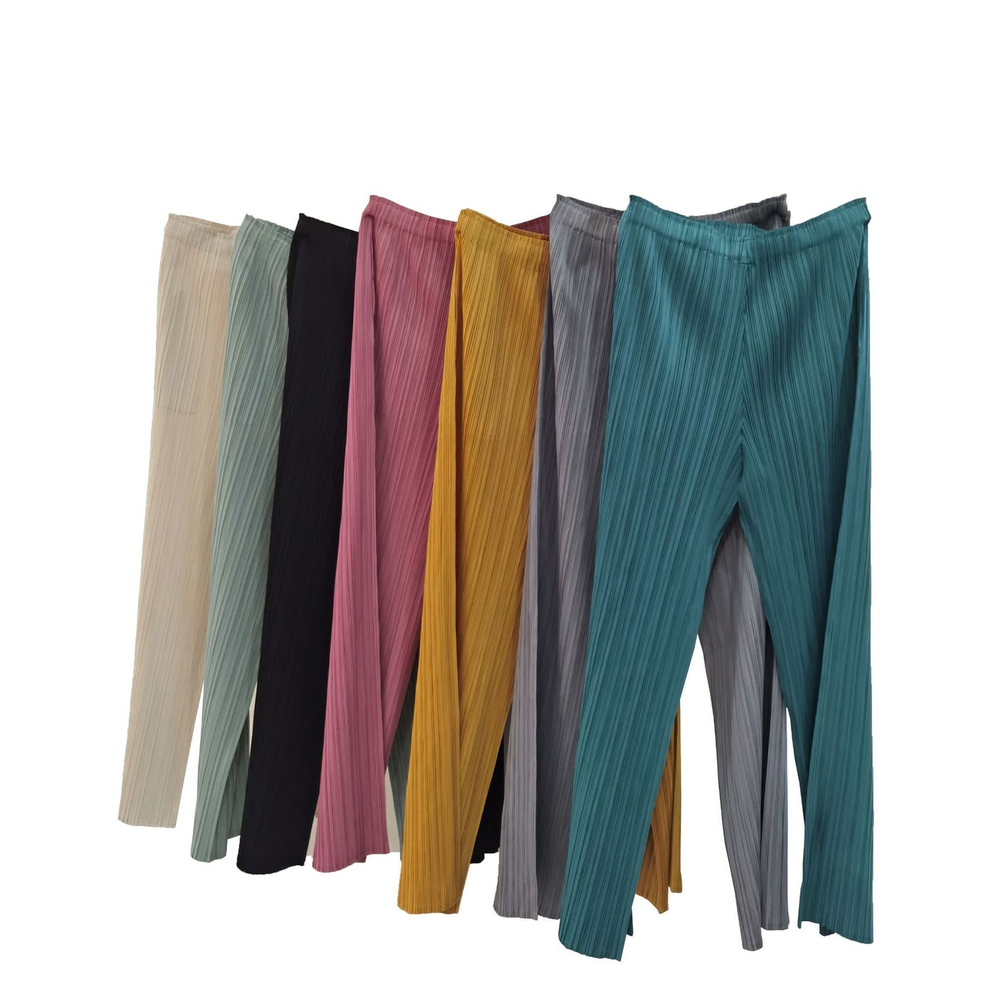 casual pants women's spring and summer simple elastic loose small drape thin high waist pleated straight pants trousers