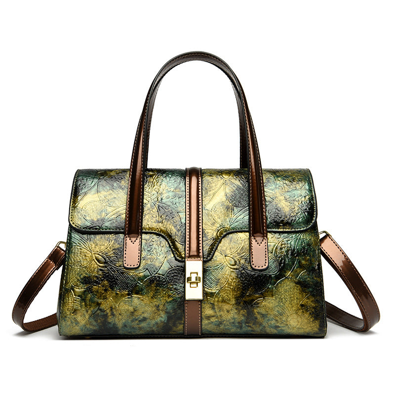 bag popular new printed handbag Boston pillow bag large capacity messenger bag retro shoulder bag