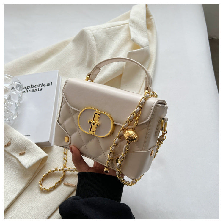XAKXX 2025 fashion New new portable box small bag Popular style personalized texture chain single shoulder oblique span bags