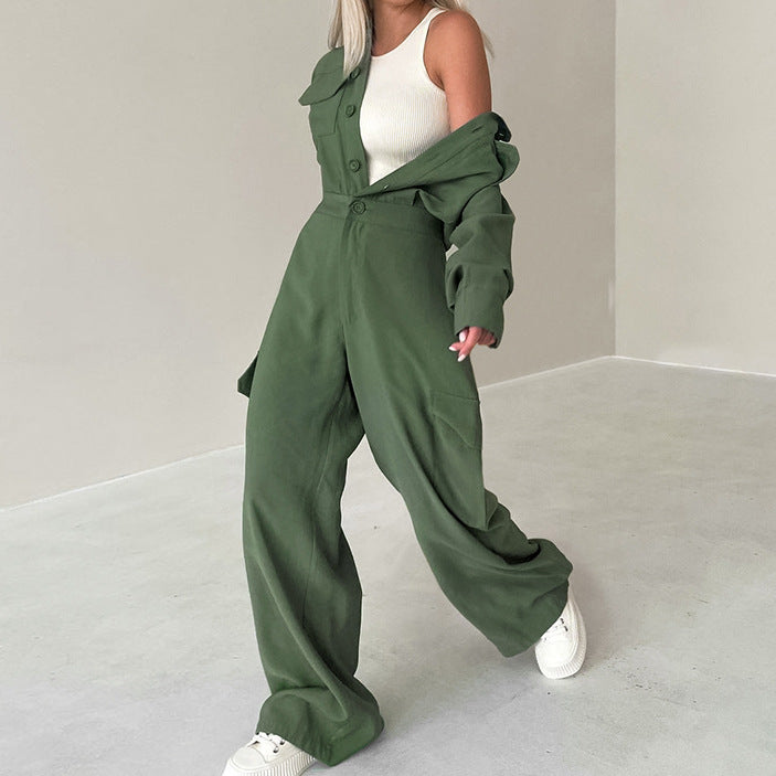 XAKXX 20252025n tooling Fengshan long-sleeved trousers jumpsuit popular 2025 autumn and winter fashion new New wholesale women's clothing