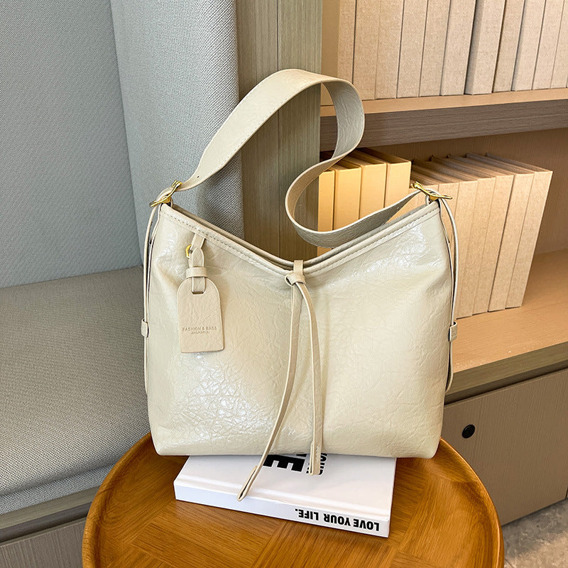Tote bag popular new soft leather bag retro style handbag large capacity messenger bag casual versatile shoulder bag