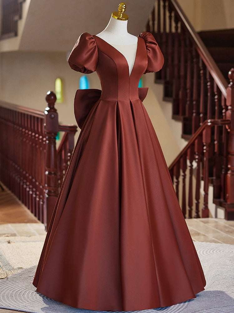 Bar mitzvah V-neck bubble sleeves dignified atmosphere evening dress host engagement socialite return door high-end performance clothes