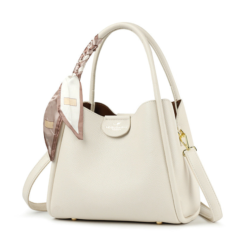 Bag Women's popular Autumn New High-end Trend Silk Scarf Handbag Korean Commuter Versatile Popular Bucket Bag