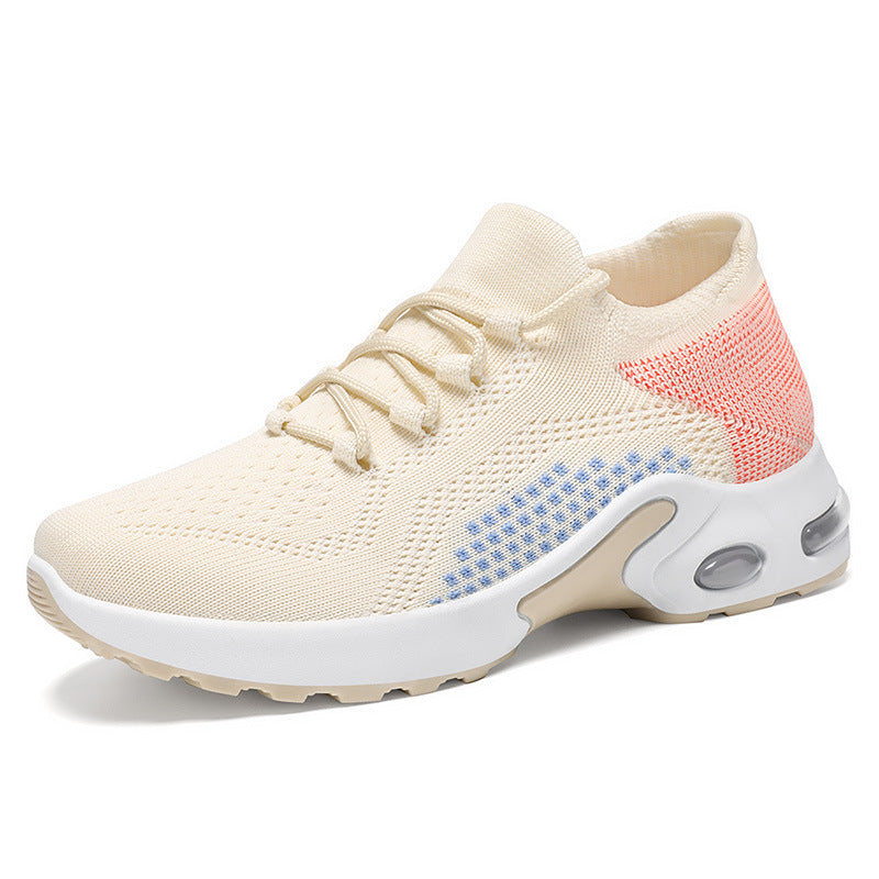 xakxx Women's Shoes Summer Shoes Cross-Border Temu Women's Shoes Wholesale Flyknit Breathable Casual Shoes Air Cushion Sneaker