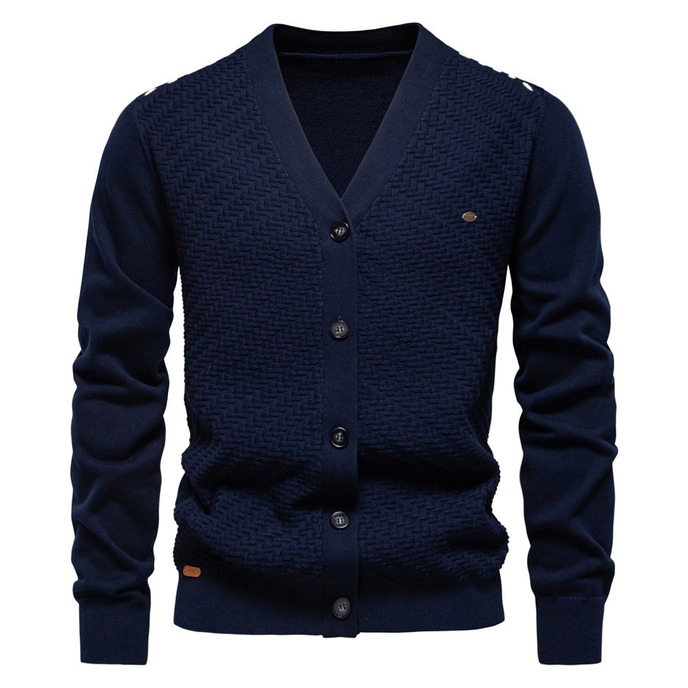 XAKXX 2025 popular autumn and winter new men's V-neck knitted sweater jacket Popularan size New cardigan slim trend men's sweater jacket