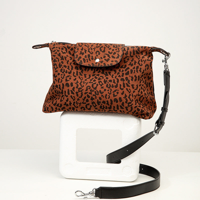 XAKXX Women's bag retro matte cowhide suede dumpling bag large capacity commuter small square bag lazy wind one shoulder messenger bag