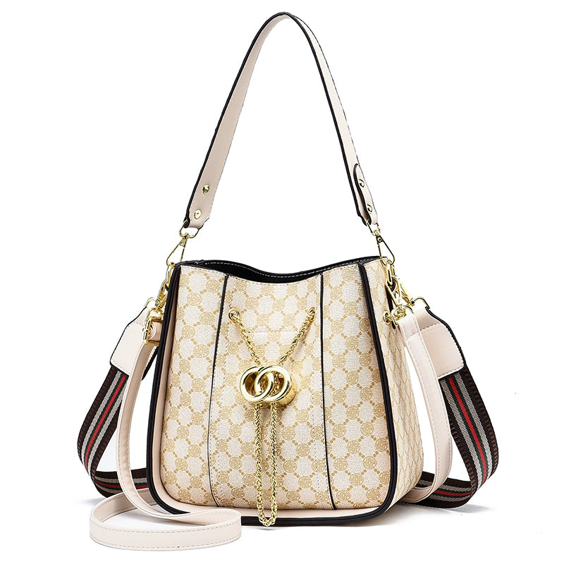 Bag women new fashion high texture large capacity portable bucket bag versatile Internet celebrity shoulder messenger bag tide
