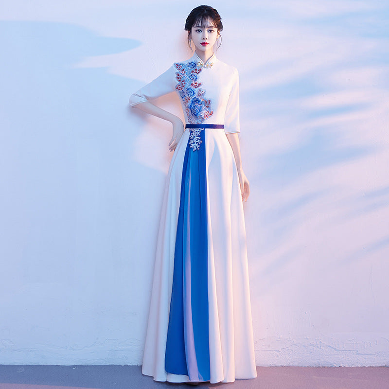 2025 Chorus performance costume women's long dress popular new adult solo stage performance costume conductor choir dress