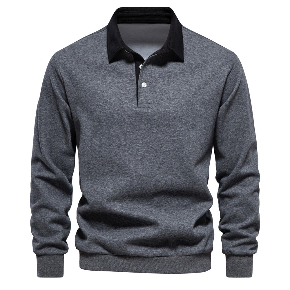 XAKXX 2025 popular New Autumn Long Sleeve Polo Neck Sweater Trend Popularan Size Hot Trade Men's Sweater High-quality Casual Versatile Men