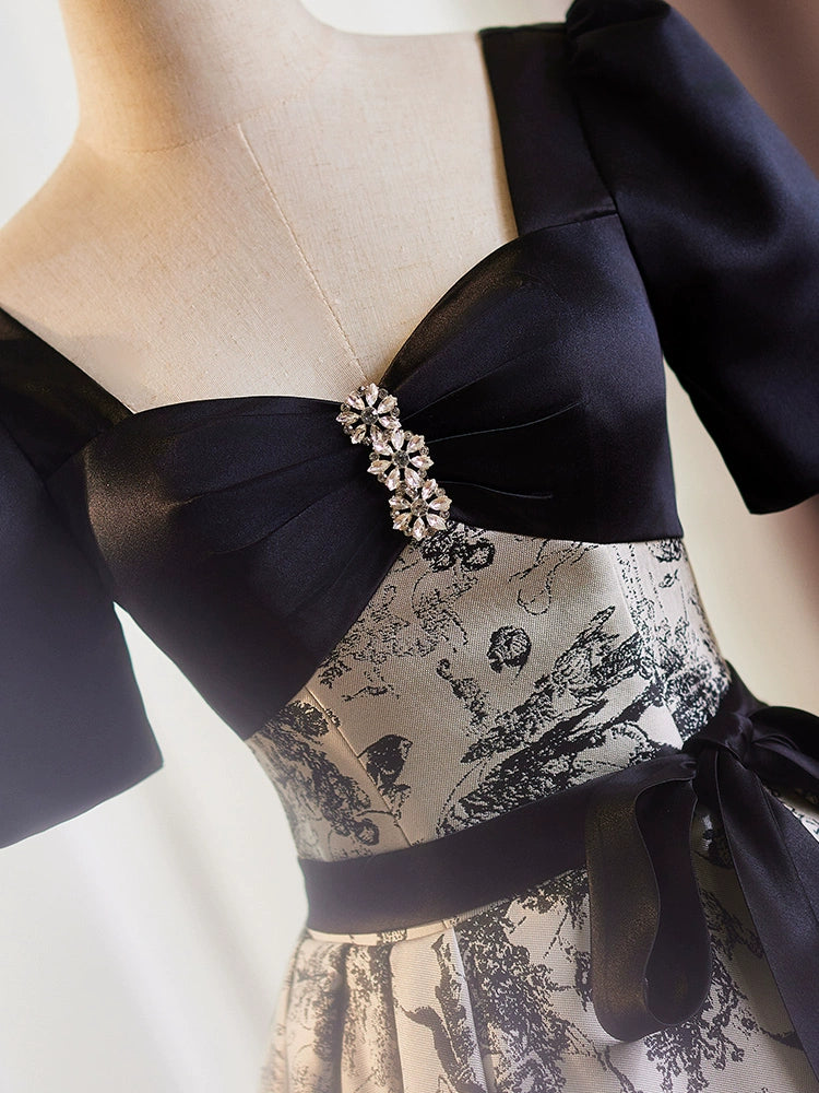 Black birthday banquet high-end evening dress vocal art test solo performance suit light luxury niche high-end tutu skirt