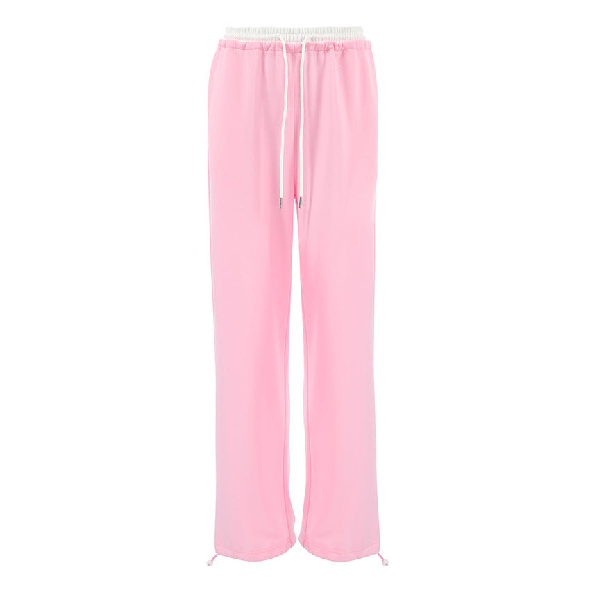 XAKXX 20252025 style ins fashion waist contrasting color lace-up low-rise sweatpants popular autumn and winter New wholesale new trousers
