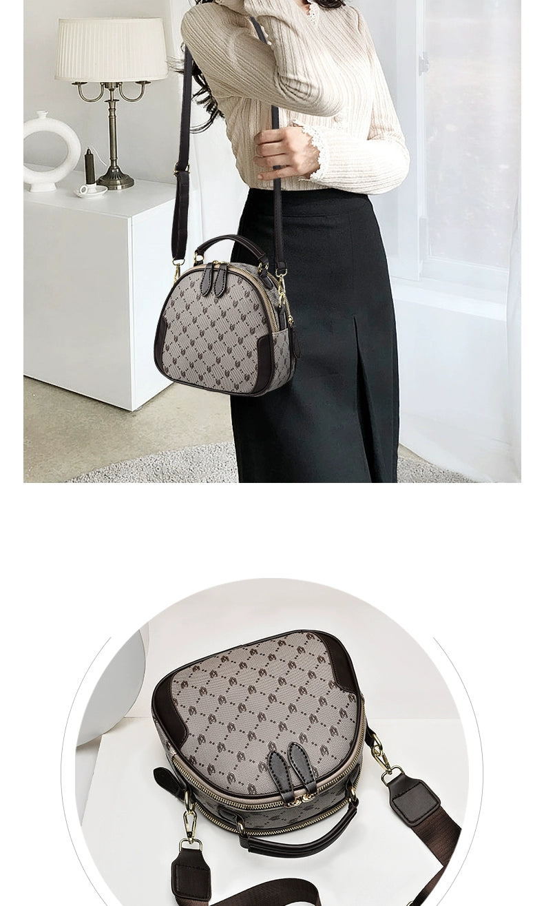 Bag women 2022 new trendy fashion high sense oblique span shoulder bag versatile light luxury portable small round bag women