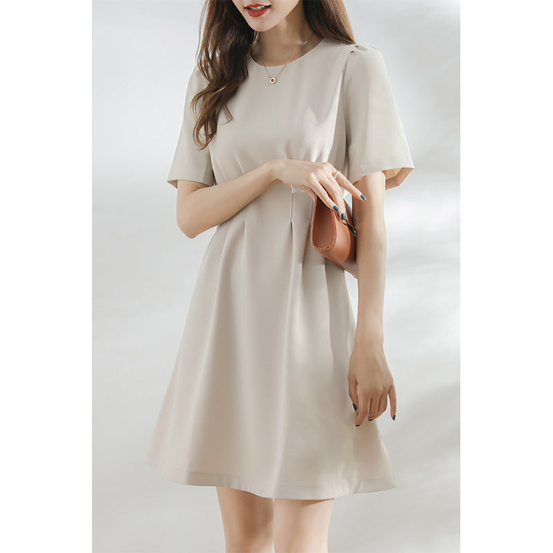 2025 retro little black dress temperament dress summer new temperament waist black chiffon skirt women's clothing