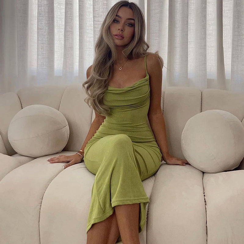 XAKXX Summer 2025 sexy women's skirts, backless slim trendy women's suspender skirts, 2025 trade Africa hot-selling high-grade dresses